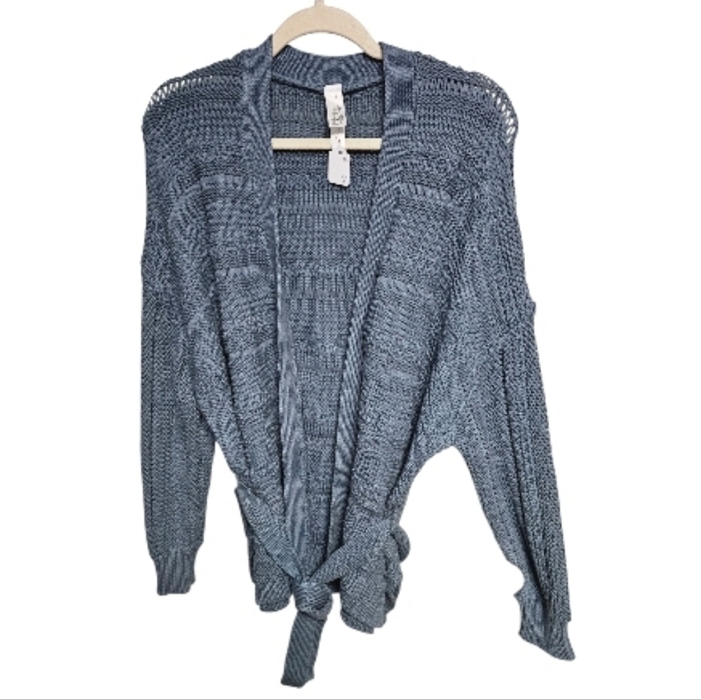 Elegant Blue Open-Front Cardigan